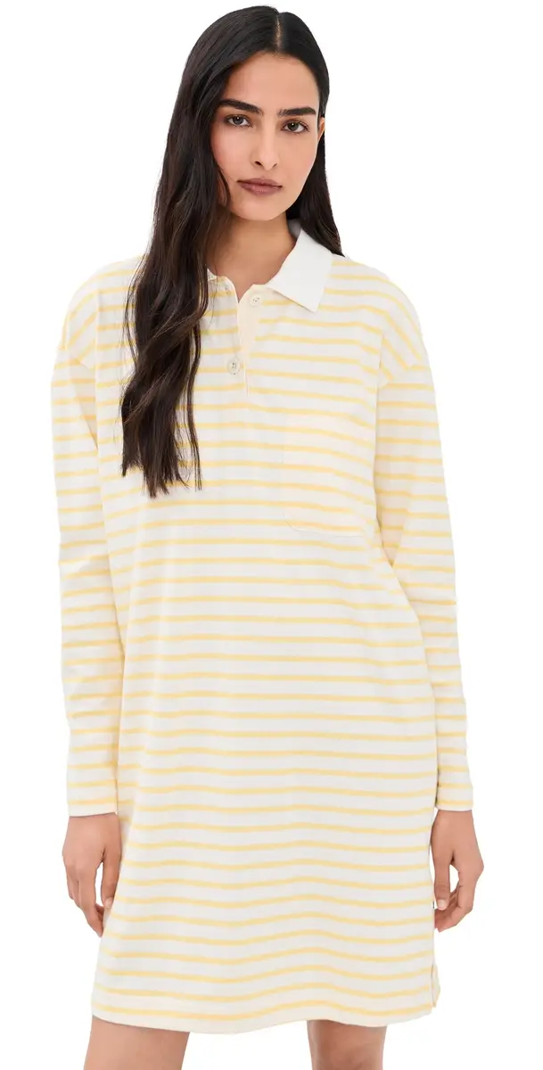 Alex Mill Rugby Dress In Stripe Natural/Yellow | Image 1 Alex Mill Rugby Dress In Stripe Natural/Yellow | Image 1