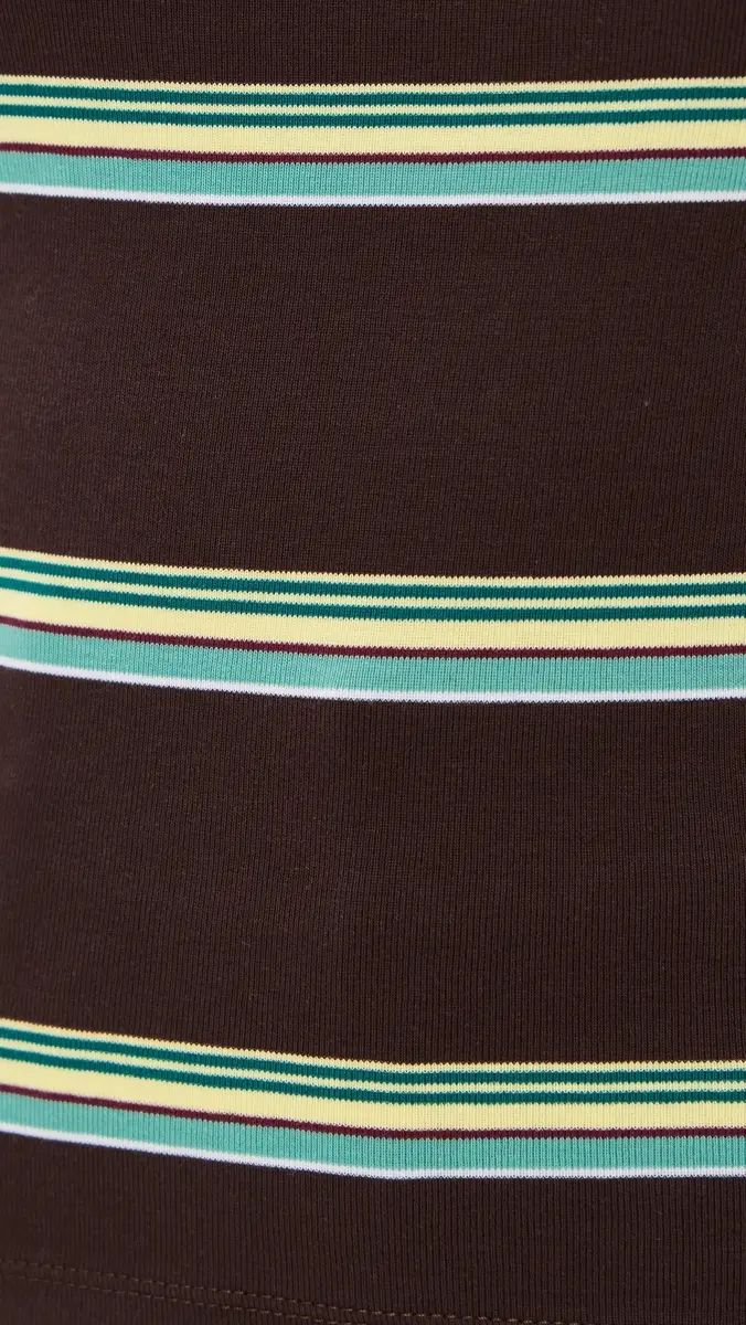 Madewell x Shopbop The '90s One-Shoulder Tank in Compact Cotton Retro Dark Brown Yellow Stripe | Thumbnail 6 Madewell x Shopbop The '90s One-Shoulder Tank in Compact Cotton Retro Dark Brown Yellow Stripe | Thumbnail 6