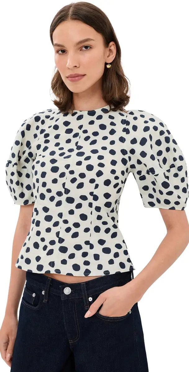 Apiece Apart Lino Top Yayoi Black & White | Image 1 Apiece Apart Lino Top Yayoi Black & White | Image 1