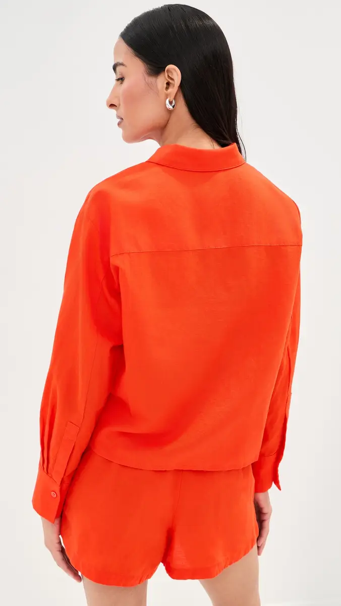 LE BOP Felicity Boxy Cropped Linen Button Down | Thumbnail 3 LE BOP Felicity Boxy Cropped Linen Button Down | Thumbnail 3