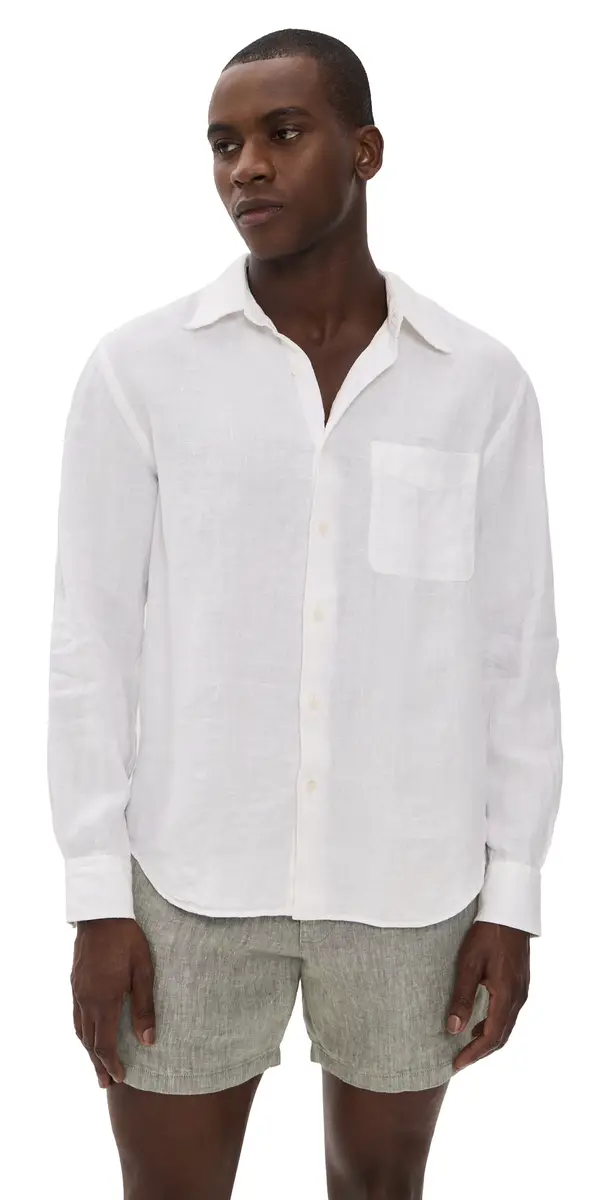 Madewell x hopbop Linen Button Down Shirt White | Image 1 Madewell x hopbop Linen Button Down Shirt White | Image 1