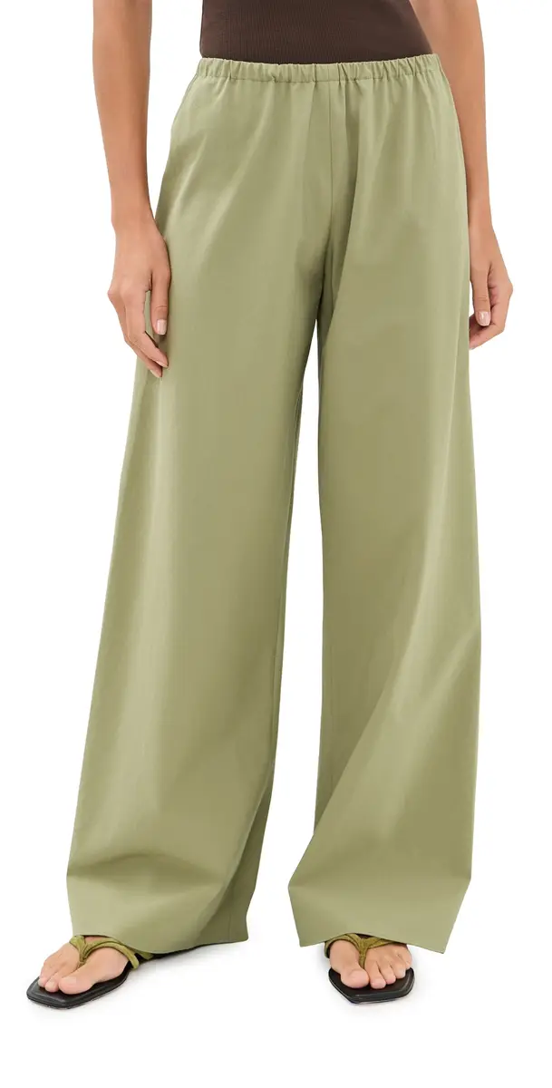 La Ligne Cotton Poplin Colby Pants Olive | Image 1 La Ligne Cotton Poplin Colby Pants Olive | Image 1
