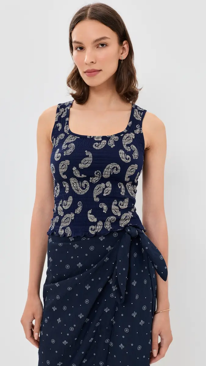 Madewell x Shopbop Smocked Square Neck Tank | Thumbnail 2 Madewell x Shopbop Smocked Square Neck Tank | Thumbnail 2