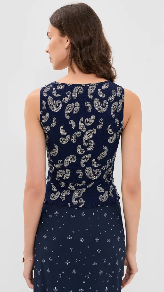 Madewell x Shopbop Smocked Square Neck Tank | Thumbnail 3 Madewell x Shopbop Smocked Square Neck Tank | Thumbnail 3
