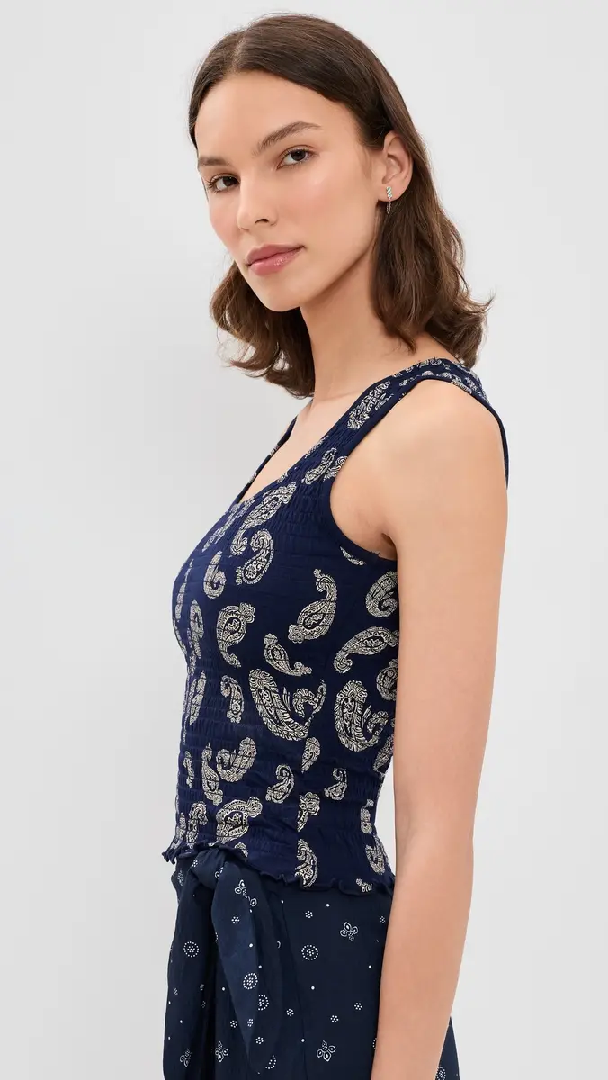 Madewell x Shopbop Smocked Square Neck Tank | Thumbnail 4 Madewell x Shopbop Smocked Square Neck Tank | Thumbnail 4