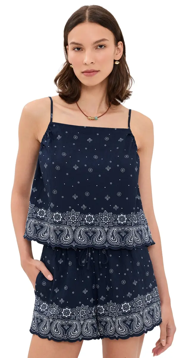 Madewell x Shopbop Spaghetti-Strap A-Line Top Bandana ix White | Image 1 Madewell x Shopbop Spaghetti-Strap A-Line Top Bandana ix White | Image 1