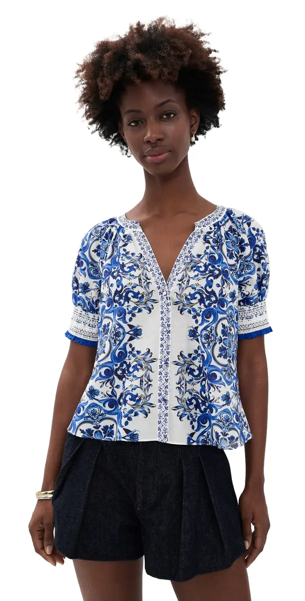 Alice + Olivia Thalia Button Down Blouse