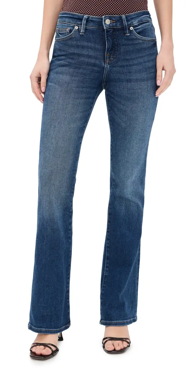 Good American Good Low Rise Bootcut Jeans Indigo1218 | Image 1 Good American Good Low Rise Bootcut Jeans Indigo1218 | Image 1