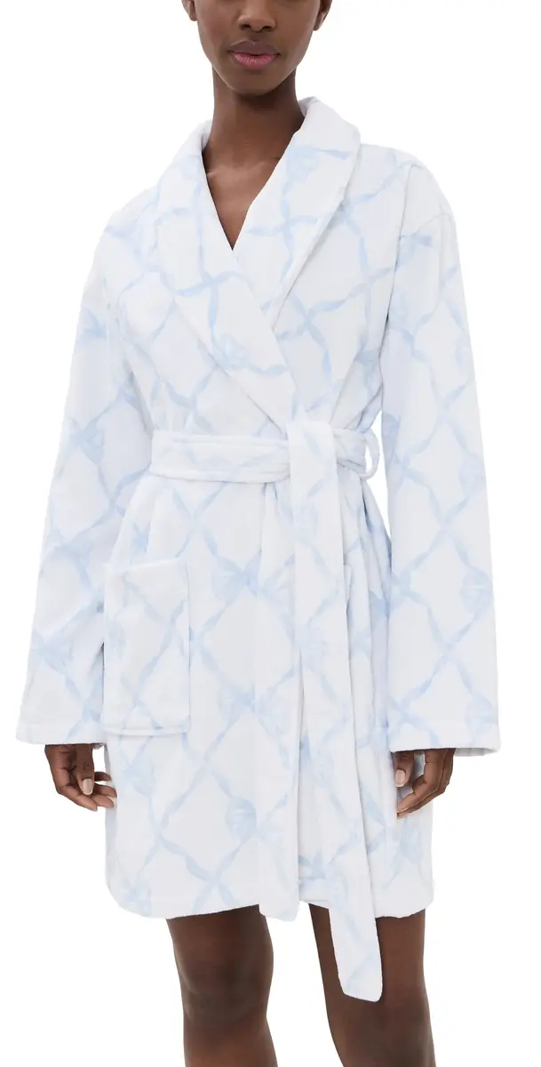 LoveShackFancy Indie Bathrobe High Tide Blue M/L | Image 1 LoveShackFancy Indie Bathrobe High Tide Blue M/L | Image 1
