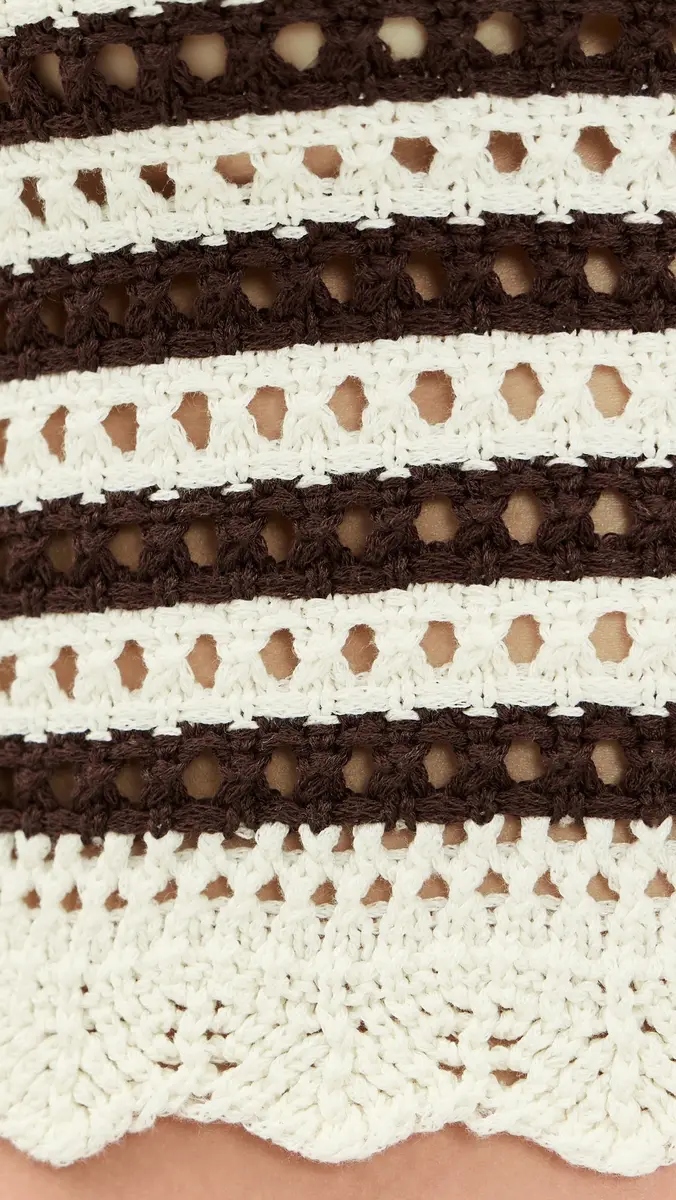 Madewell x Shopbop Pointelle-Knit Halter Top Brown And Stripe | Thumbnail 6 Madewell x Shopbop Pointelle-Knit Halter Top Brown And Stripe | Thumbnail 6