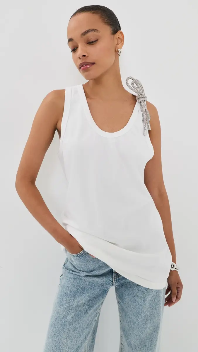 AREA Crystal Knot Tank Top | Thumbnail 2