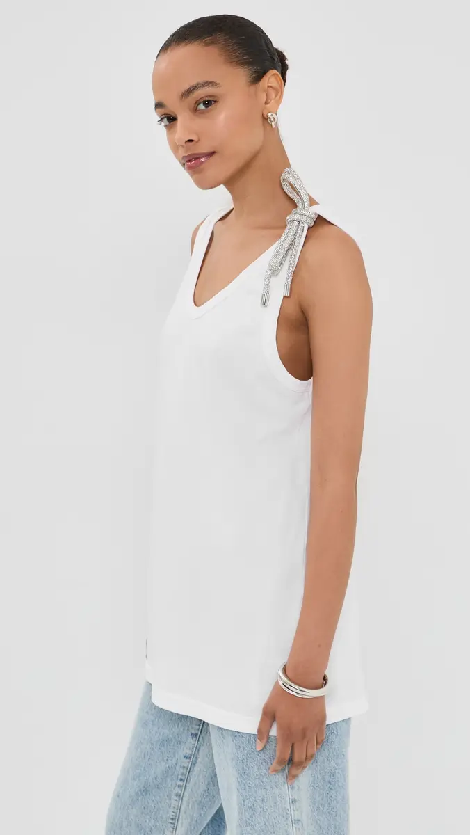 AREA Crystal Knot Tank Top | Thumbnail 4