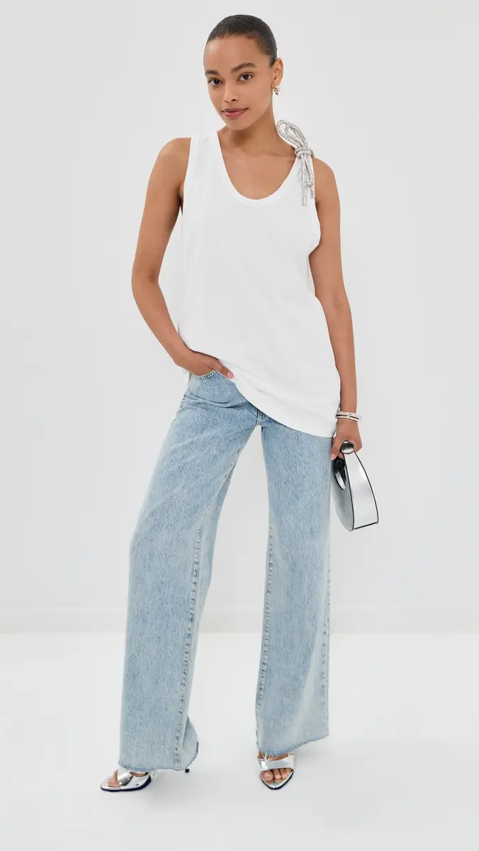 AREA Crystal Knot Tank Top | Thumbnail 5