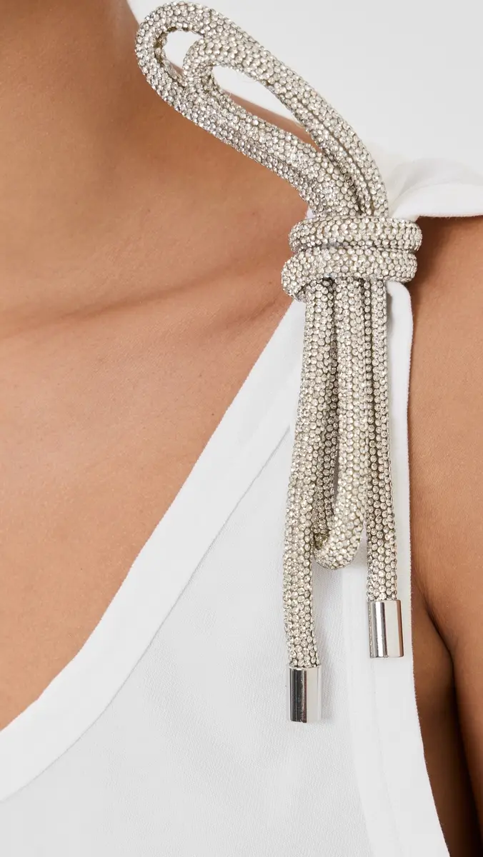 AREA Crystal Knot Tank Top | Thumbnail 6