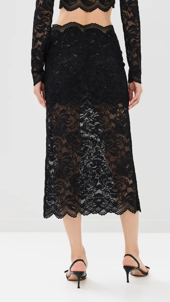 Rabanne Midi Skirt In Lace Black | Thumbnail 3 Rabanne Midi Skirt In Lace Black | Thumbnail 3