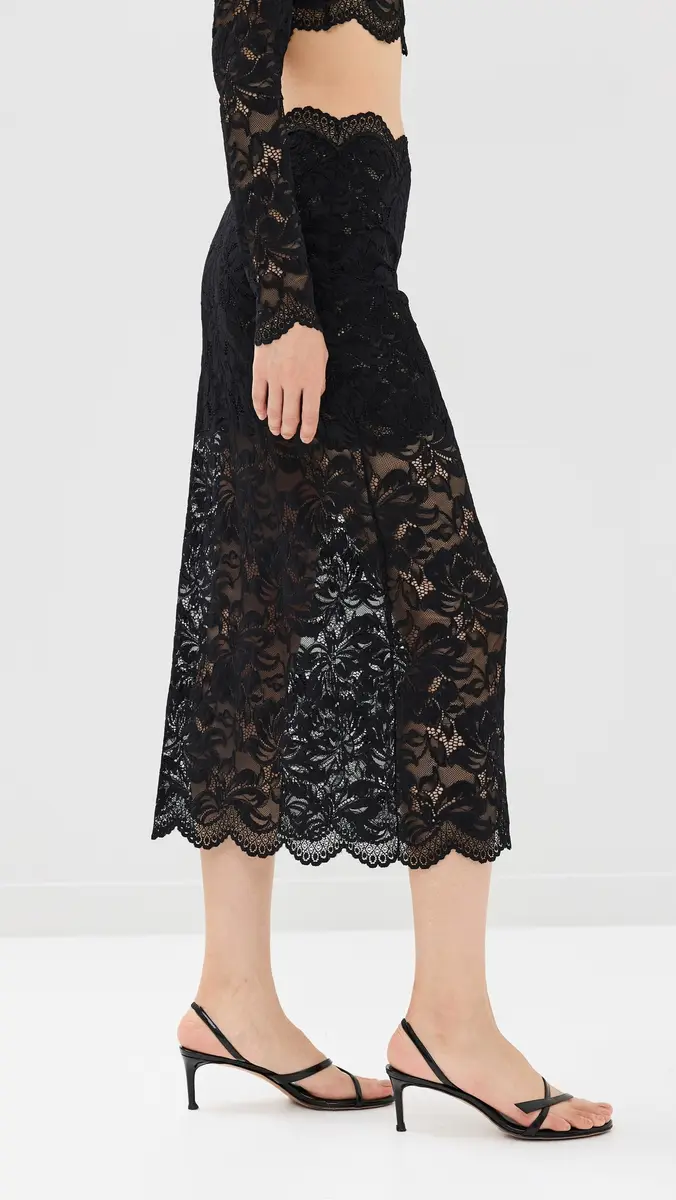 Rabanne Midi Skirt In Lace Black | Thumbnail 4 Rabanne Midi Skirt In Lace Black | Thumbnail 4