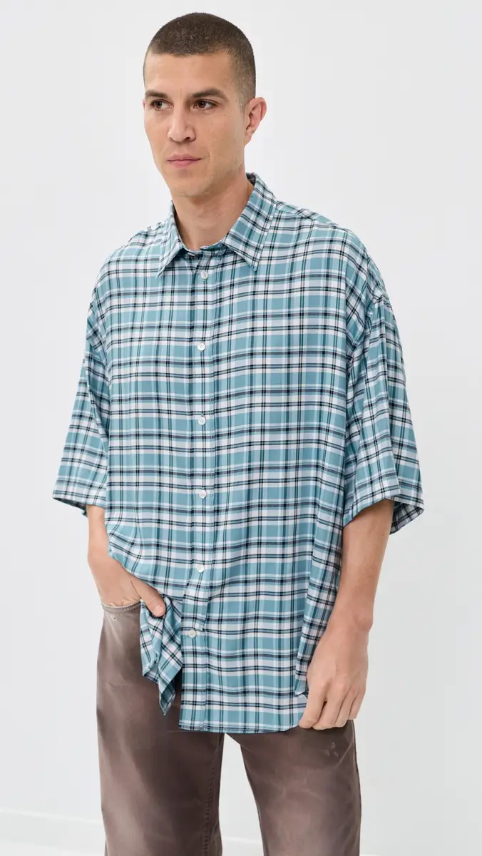 Acne Studios Setar Fluid Check Flannel Shirt | Thumbnail 2