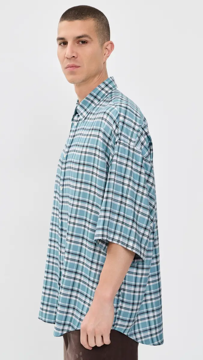 Acne Studios Setar Fluid Check Flannel Shirt | Thumbnail 4