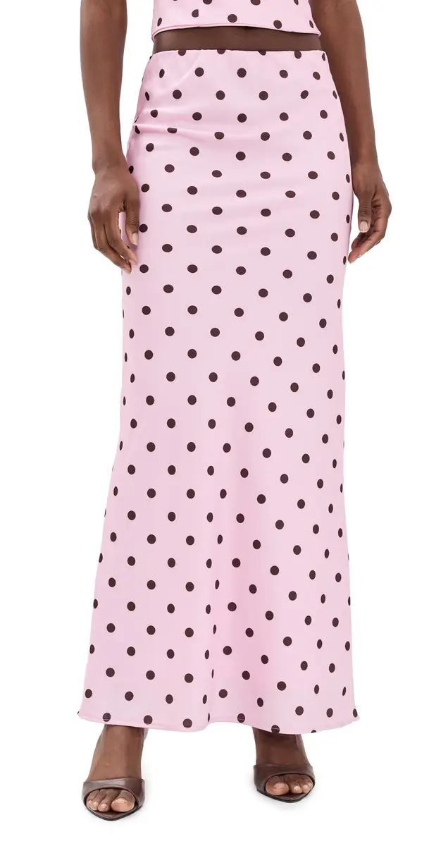 Runaway the Label Blaine Maxi Skirt MUK/CHOC POLKA | Image 1 Runaway the Label Blaine Maxi Skirt MUK/CHOC POLKA | Image 1
