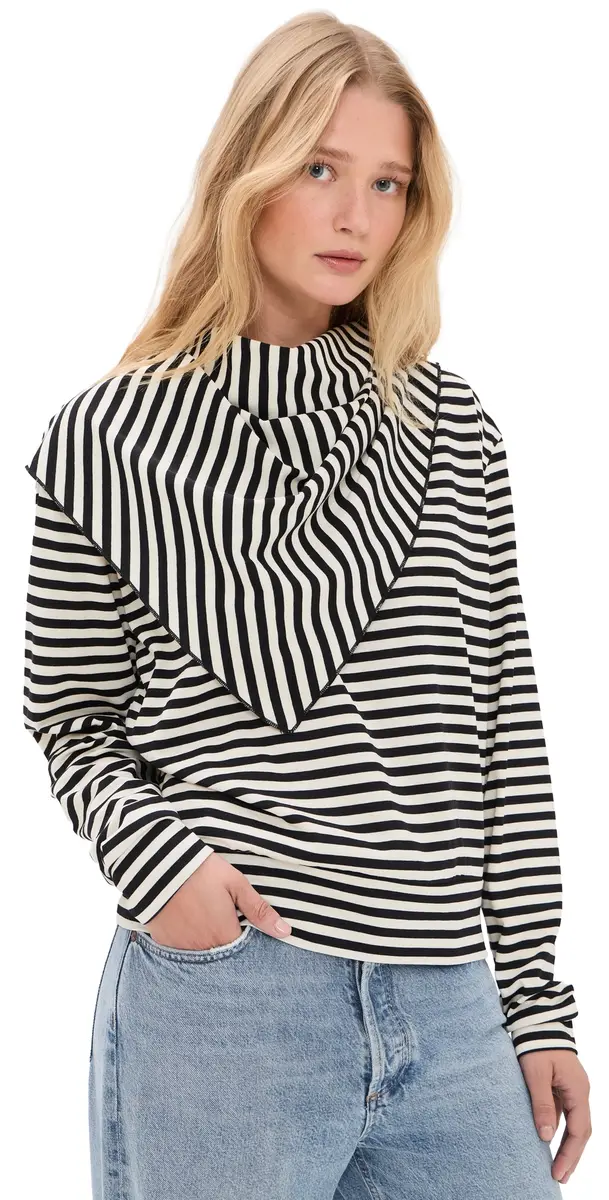 LIONESS Olsen Long Sleeve Top Onyx tripe | Image 1 LIONESS Olsen Long Sleeve Top Onyx tripe | Image 1