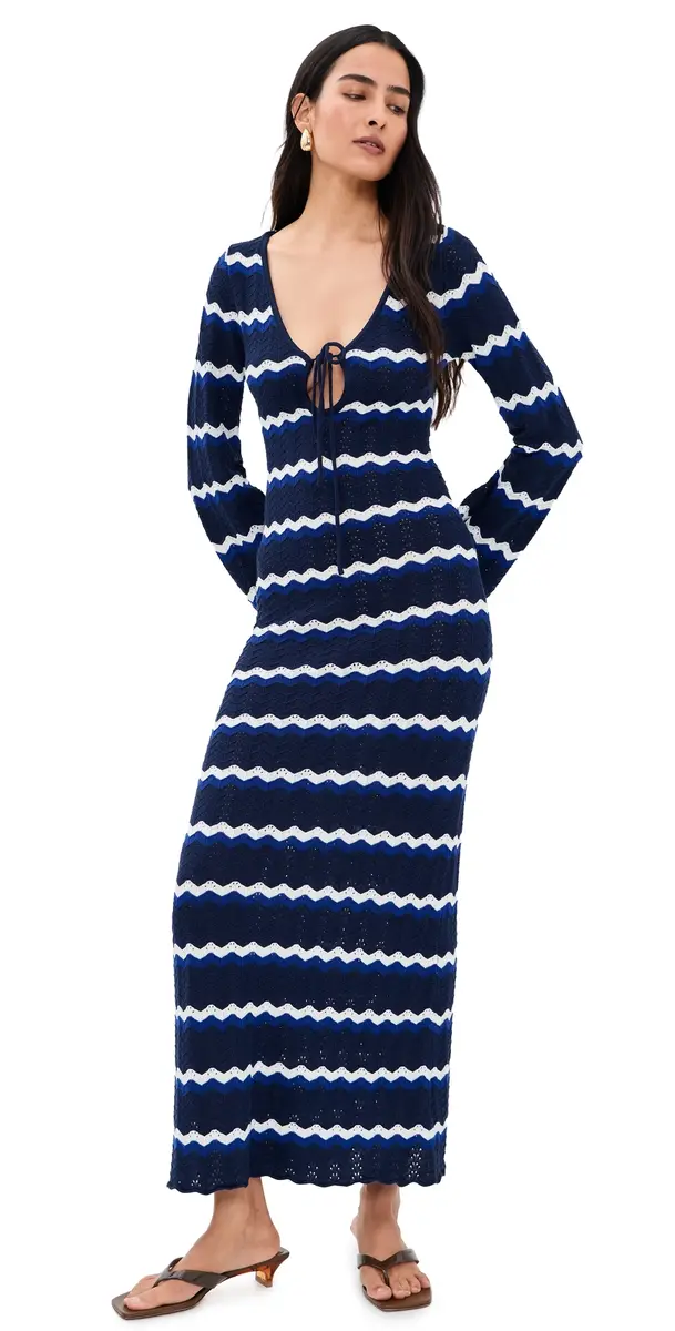 Seven Wonders Sofia Knit Maxi Dress Navy/White | Image 1 Seven Wonders Sofia Knit Maxi Dress Navy/White | Image 1