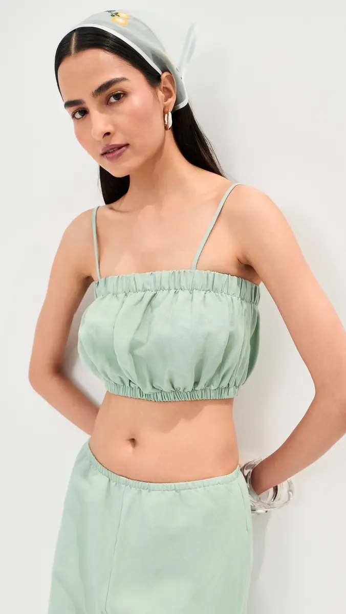 LE BOP Camile Linen Cropped Top | Thumbnail 2 LE BOP Camile Linen Cropped Top | Thumbnail 2