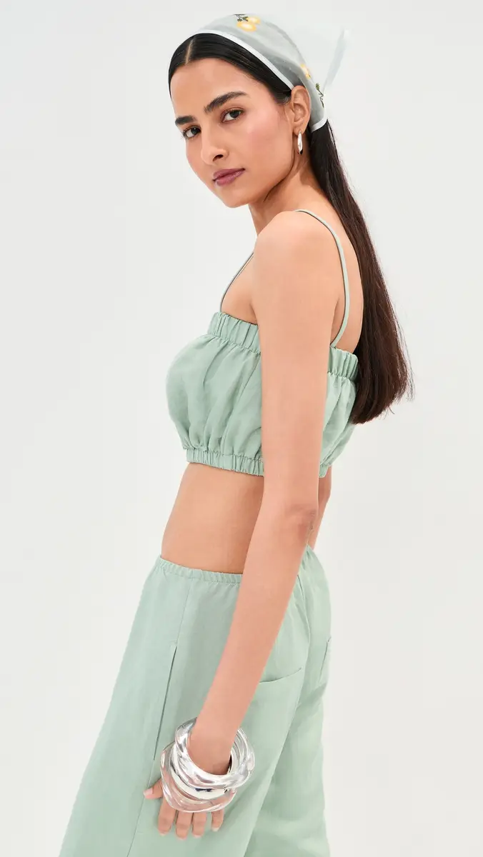LE BOP Camile Linen Cropped Top | Thumbnail 4 LE BOP Camile Linen Cropped Top | Thumbnail 4