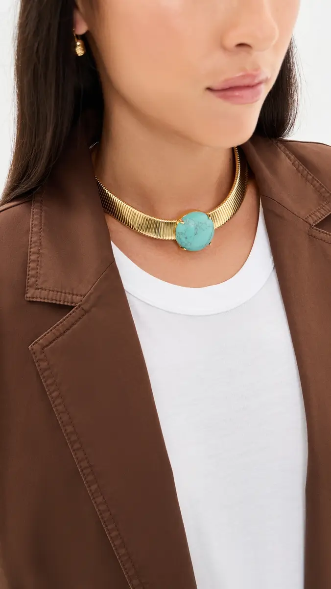 Lele Sadoughi Stone Set Snake Chain Necklace | Thumbnail 3