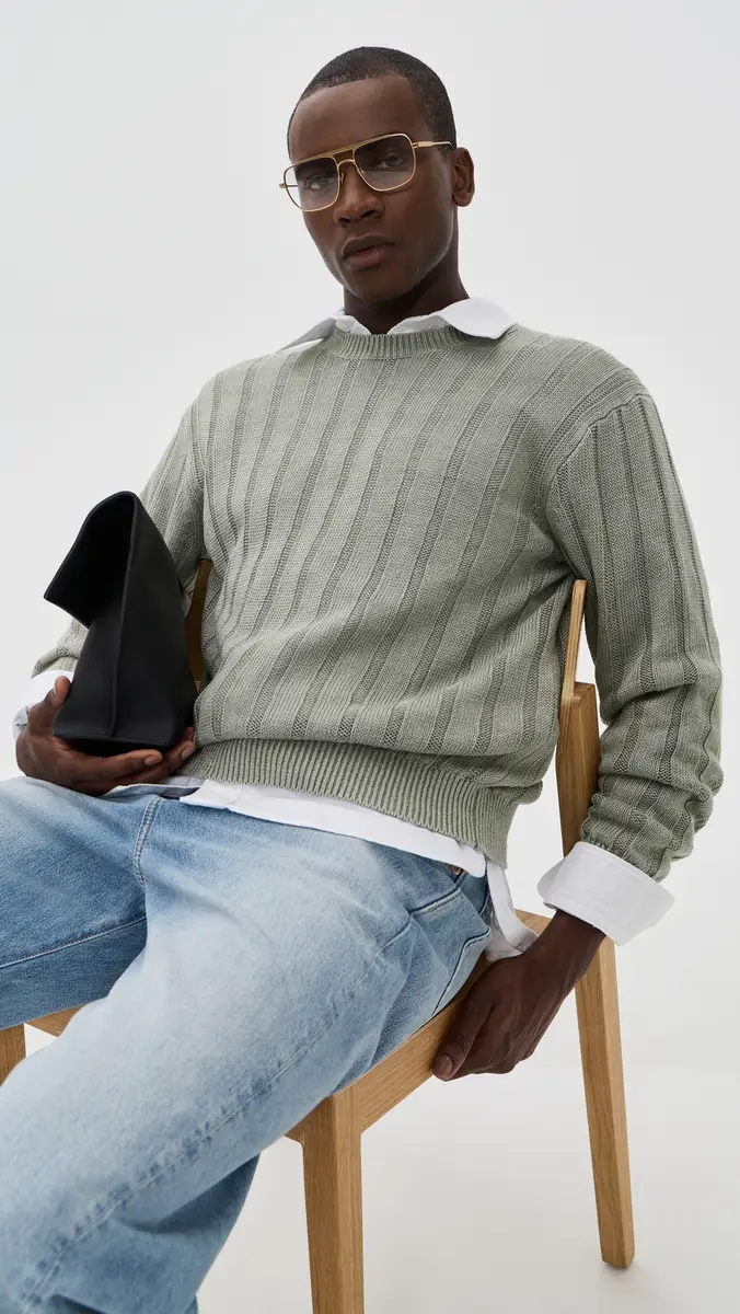 Madewell x Shopbop Wide Rib Linen Sweater | Thumbnail 2