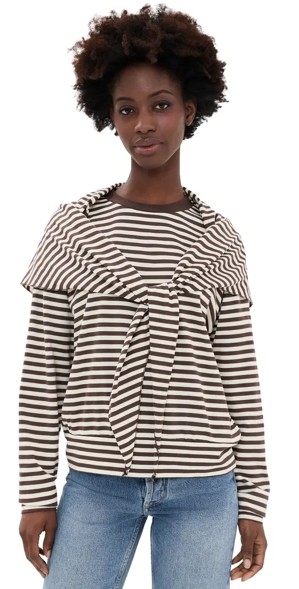 Lioness Olsen Long Sleeve Tee DARK CHOCOLATE TRIPE | Image 1 Lioness Olsen Long Sleeve Tee DARK CHOCOLATE TRIPE | Image 1