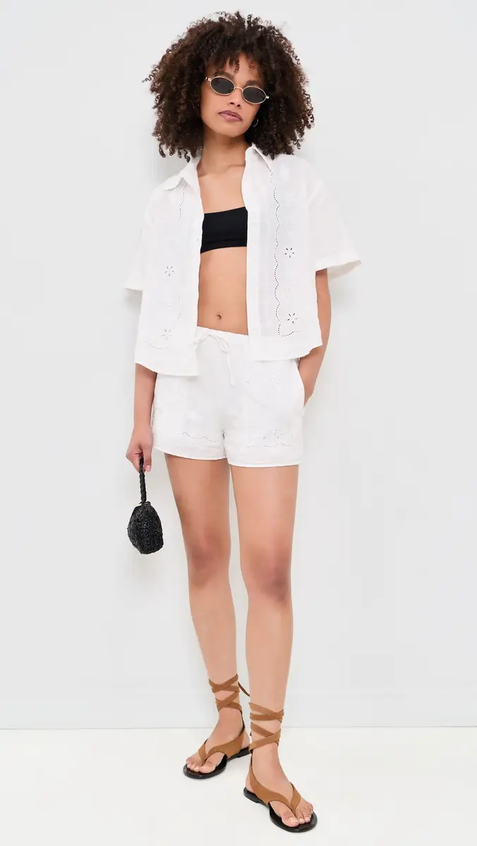 Madewell x Shopbop Pull-On Linen Shorts | Thumbnail 5