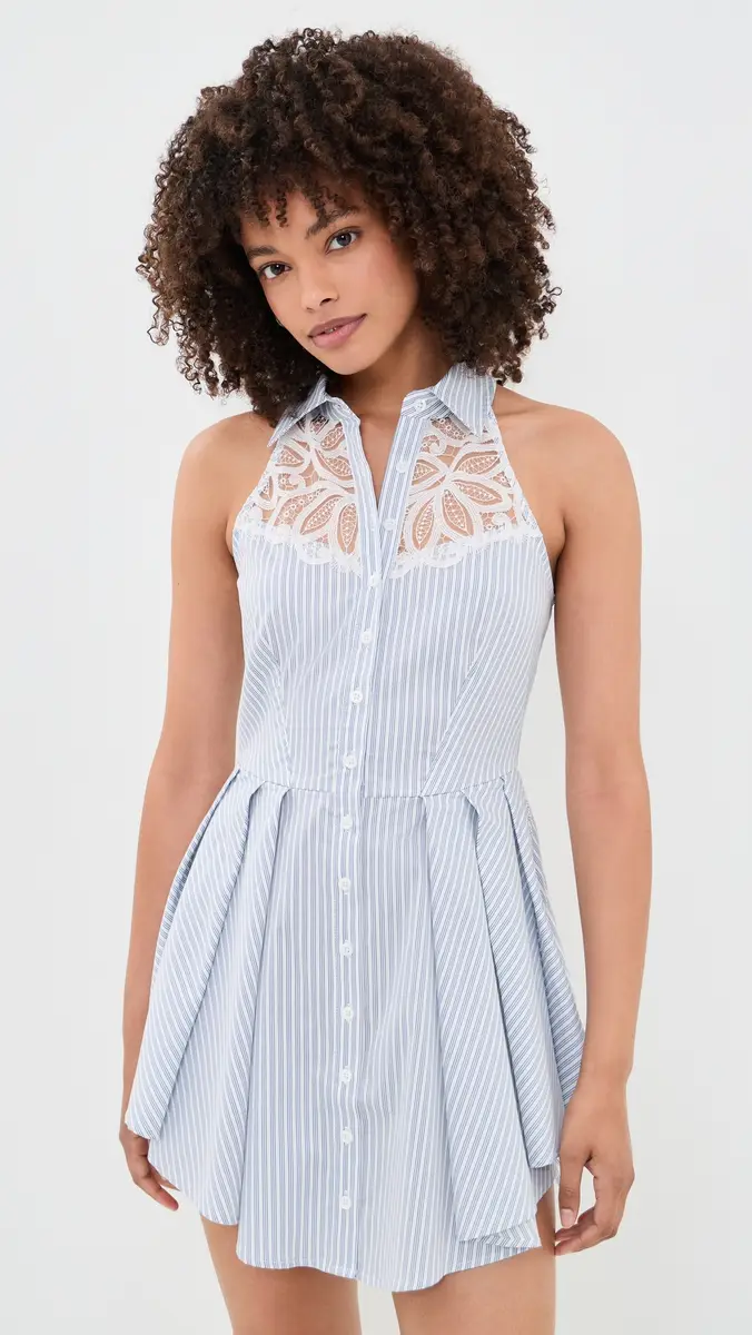 Fleur du Mal Halter Neck Poplin Dress | Thumbnail 2 Fleur du Mal Halter Neck Poplin Dress | Thumbnail 2
