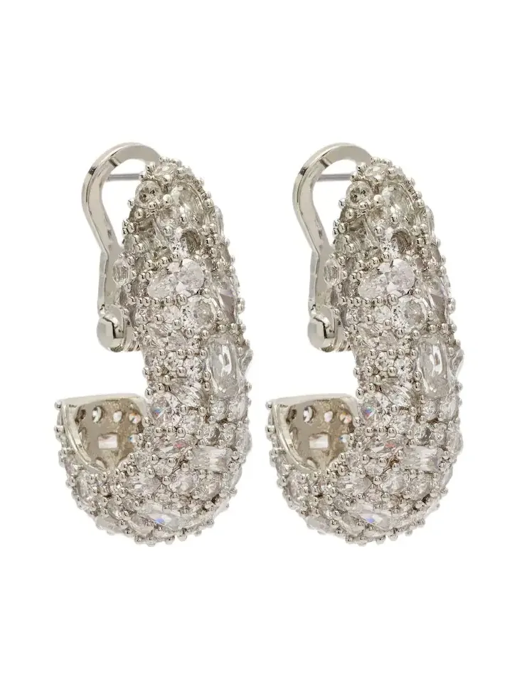 Crystal-embellished hoop earrings Crystal-embellished hoop earrings