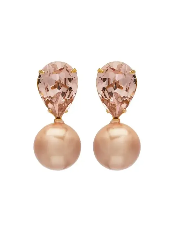 Simone crystal-embellished pearl earrings Simone crystal-embellished pearl earrings