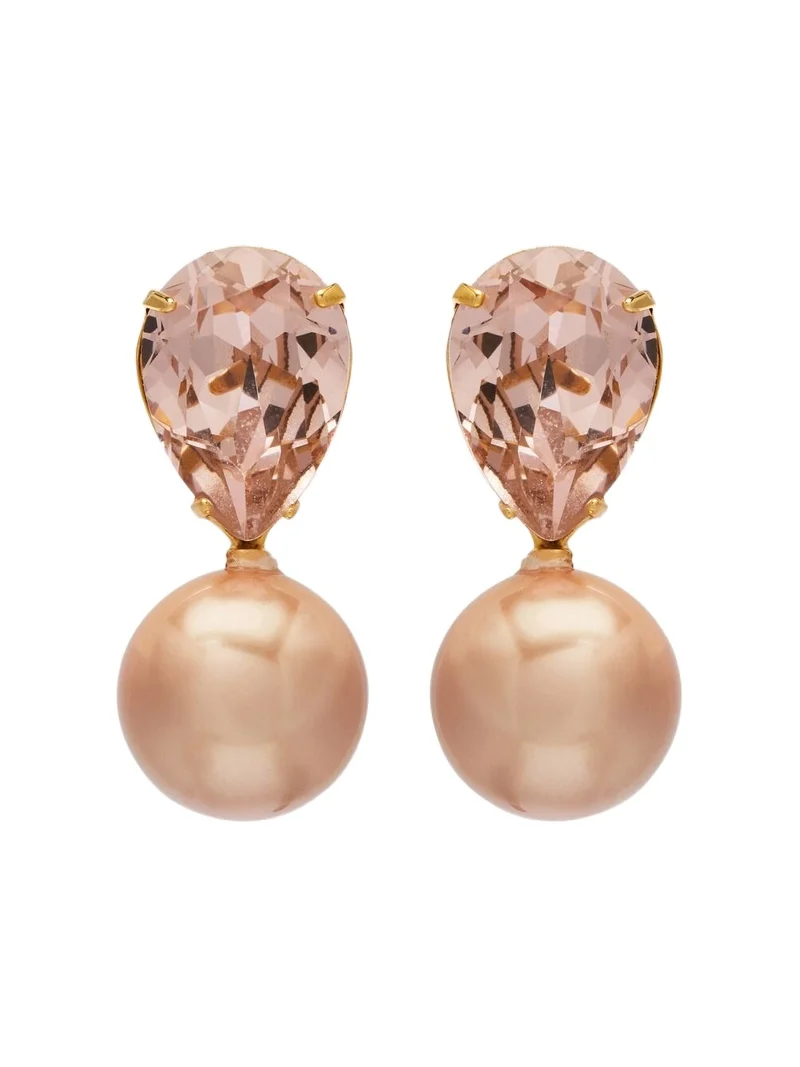 Simone crystal-embellished pearl earrings Simone crystal-embellished pearl earrings