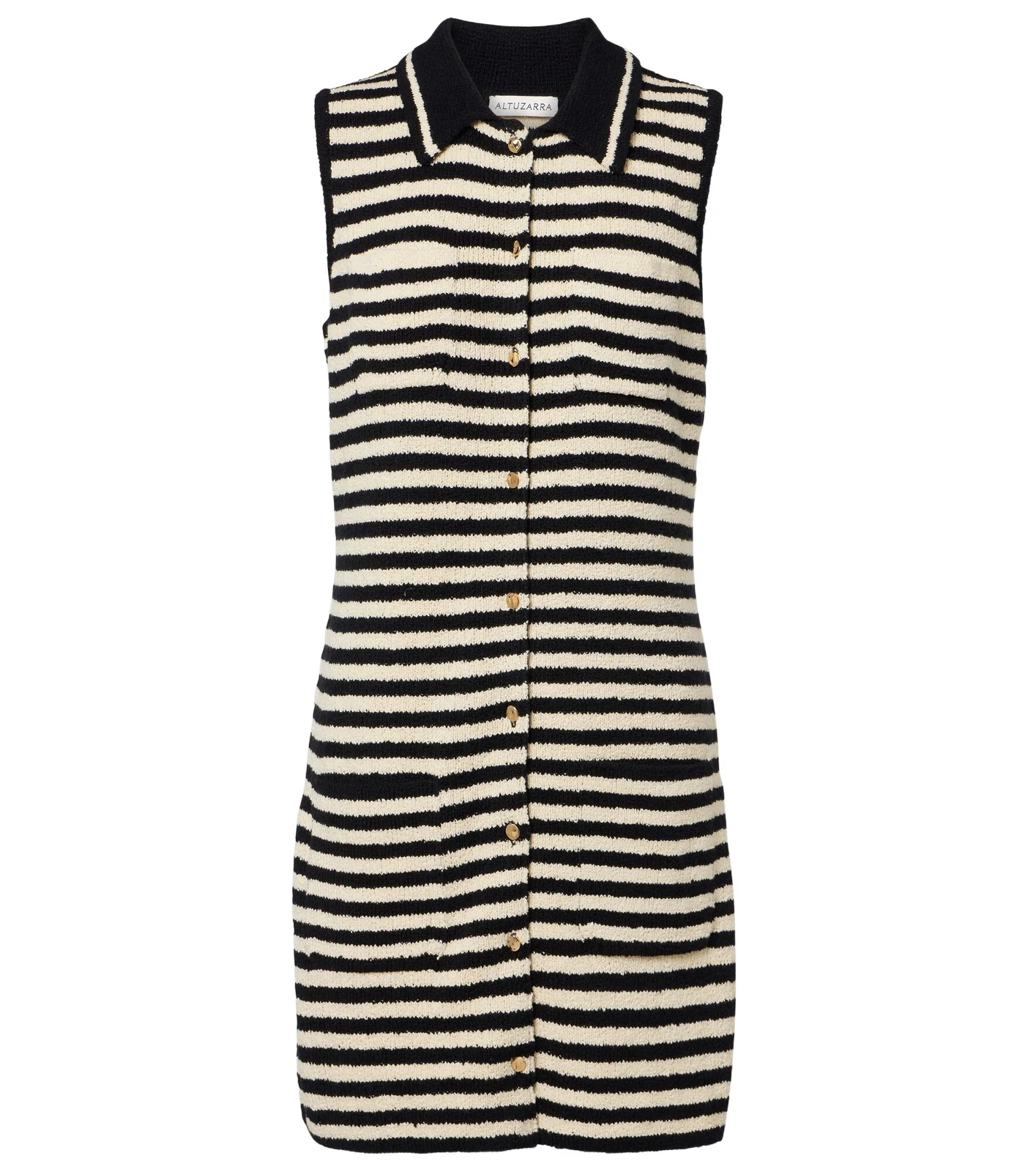Mamie striped cotton-blend polo dress Mamie striped cotton-blend polo dress