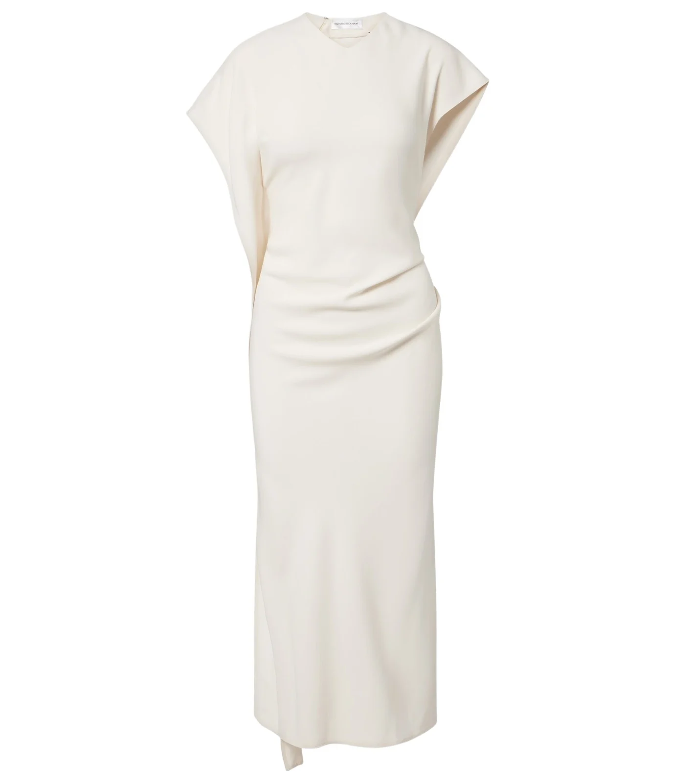Victoria draped crêpe satin midi dress