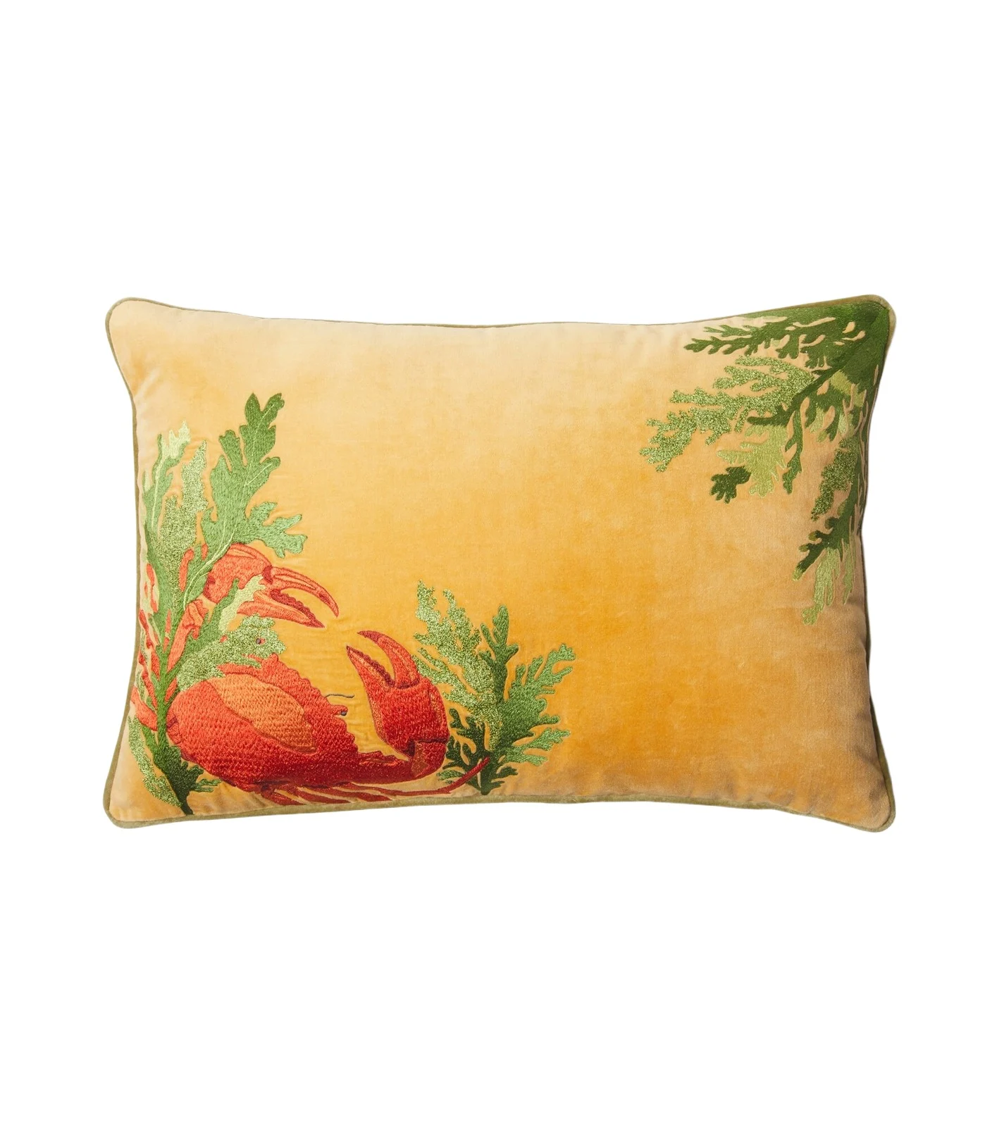 LES OTTOMANS Embroidered cotton velvet cushion