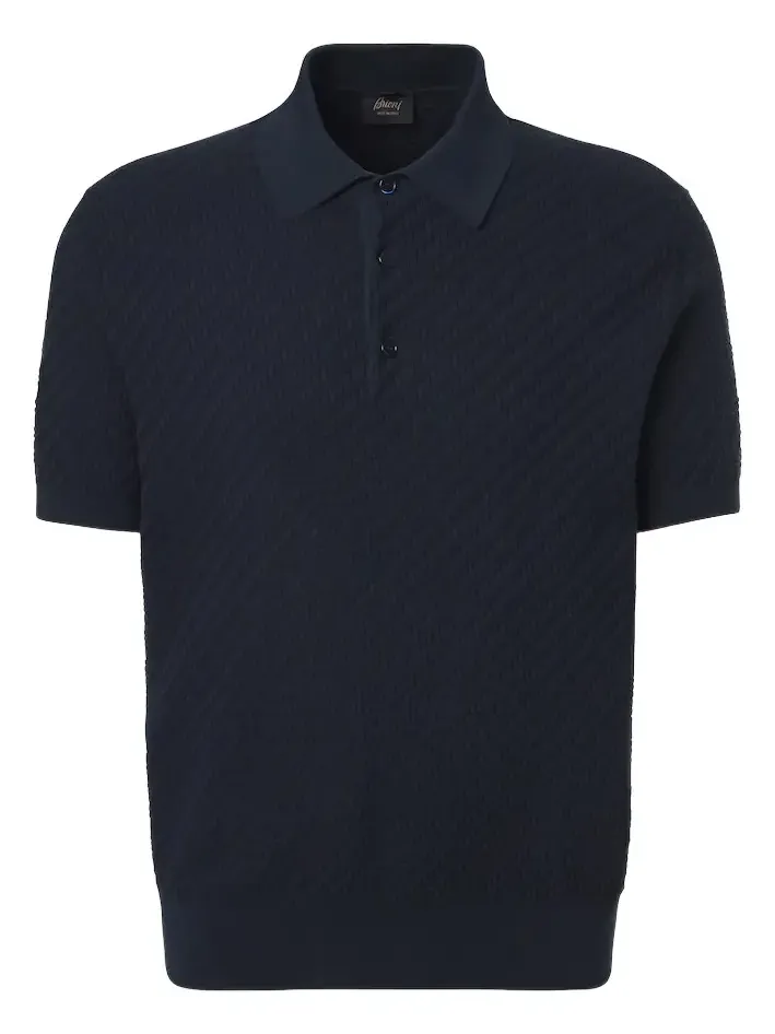 Cotton, silk, and cashmere polo shirt