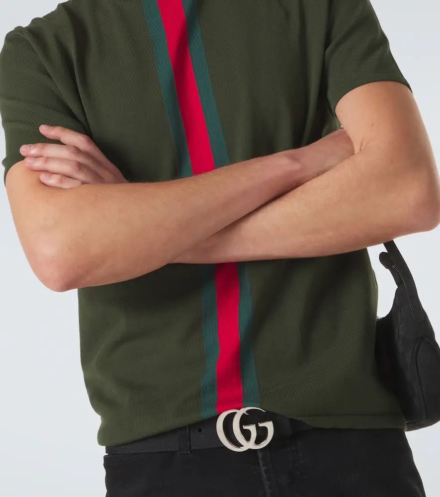 Gucci Web Stripe knitted cotton T-shirt | Thumbnail 4