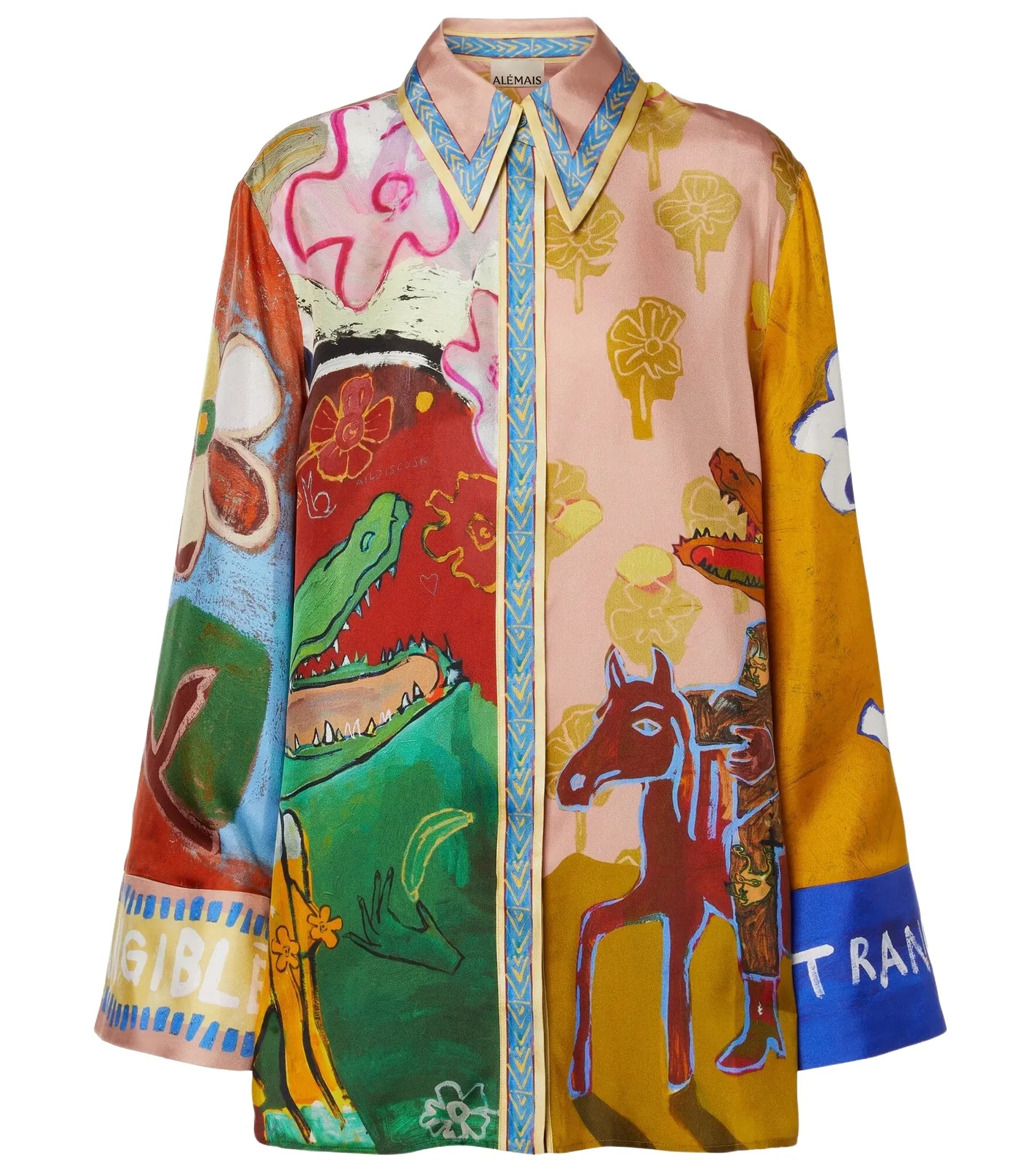 ALÉMAIS Alémais x MLAK printed silk twill shirt