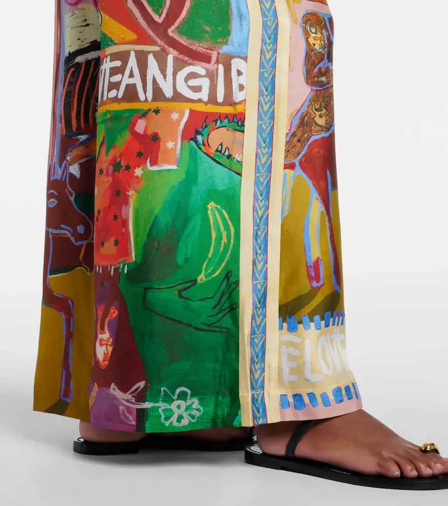 ALÉMAIS Alémais x MLAK printed silk twill wide-leg pants | Thumbnail 2 ALÉMAIS Alémais x MLAK printed silk twill wide-leg pants | Thumbnail 2