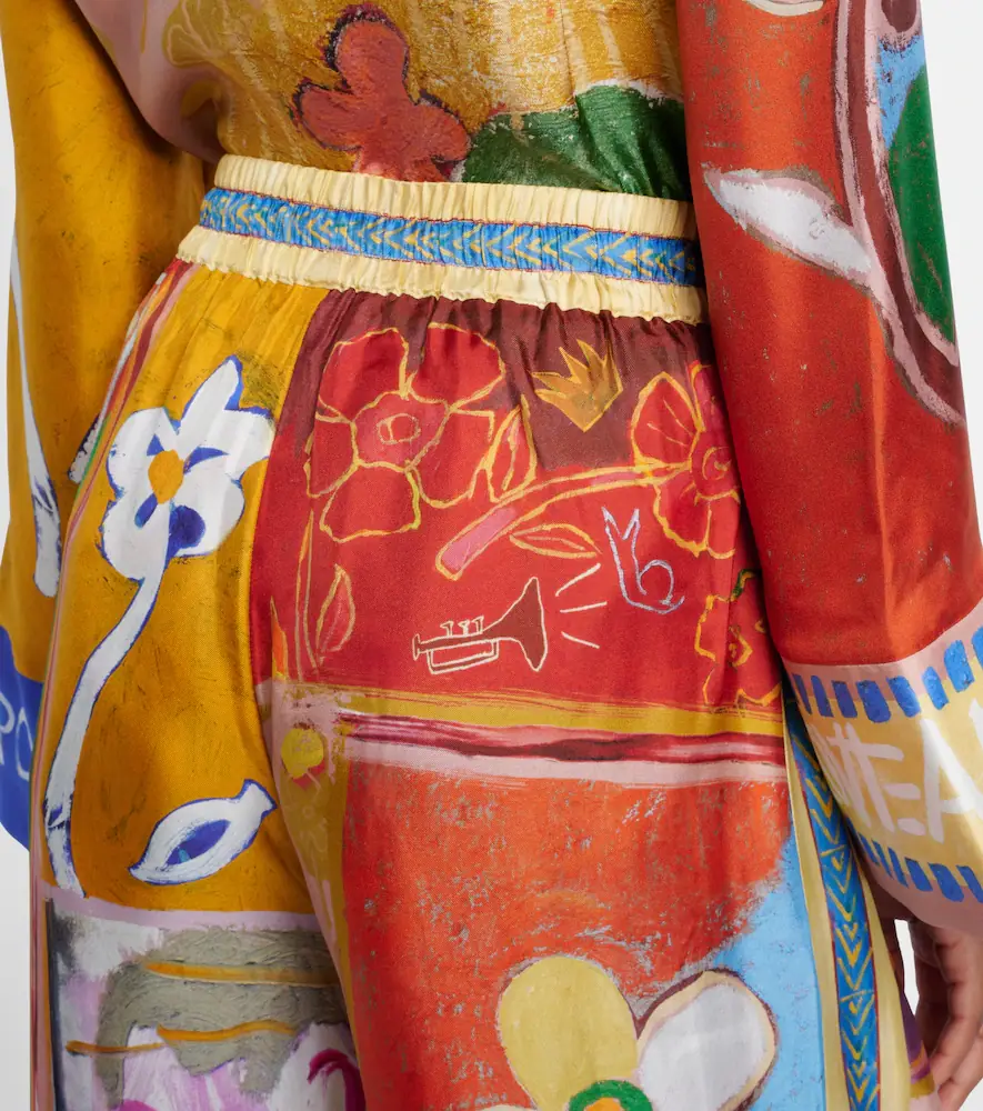 ALÉMAIS Alémais x MLAK printed silk twill wide-leg pants | Thumbnail 3 ALÉMAIS Alémais x MLAK printed silk twill wide-leg pants | Thumbnail 3