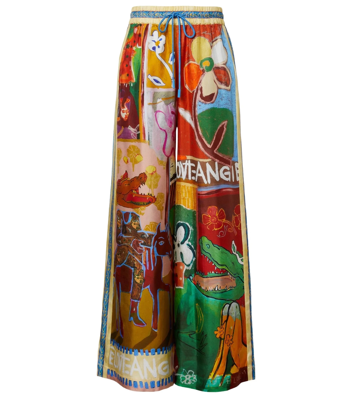 Alémais x MLAK printed silk twill wide-leg pants Alémais x MLAK printed silk twill wide-leg pants