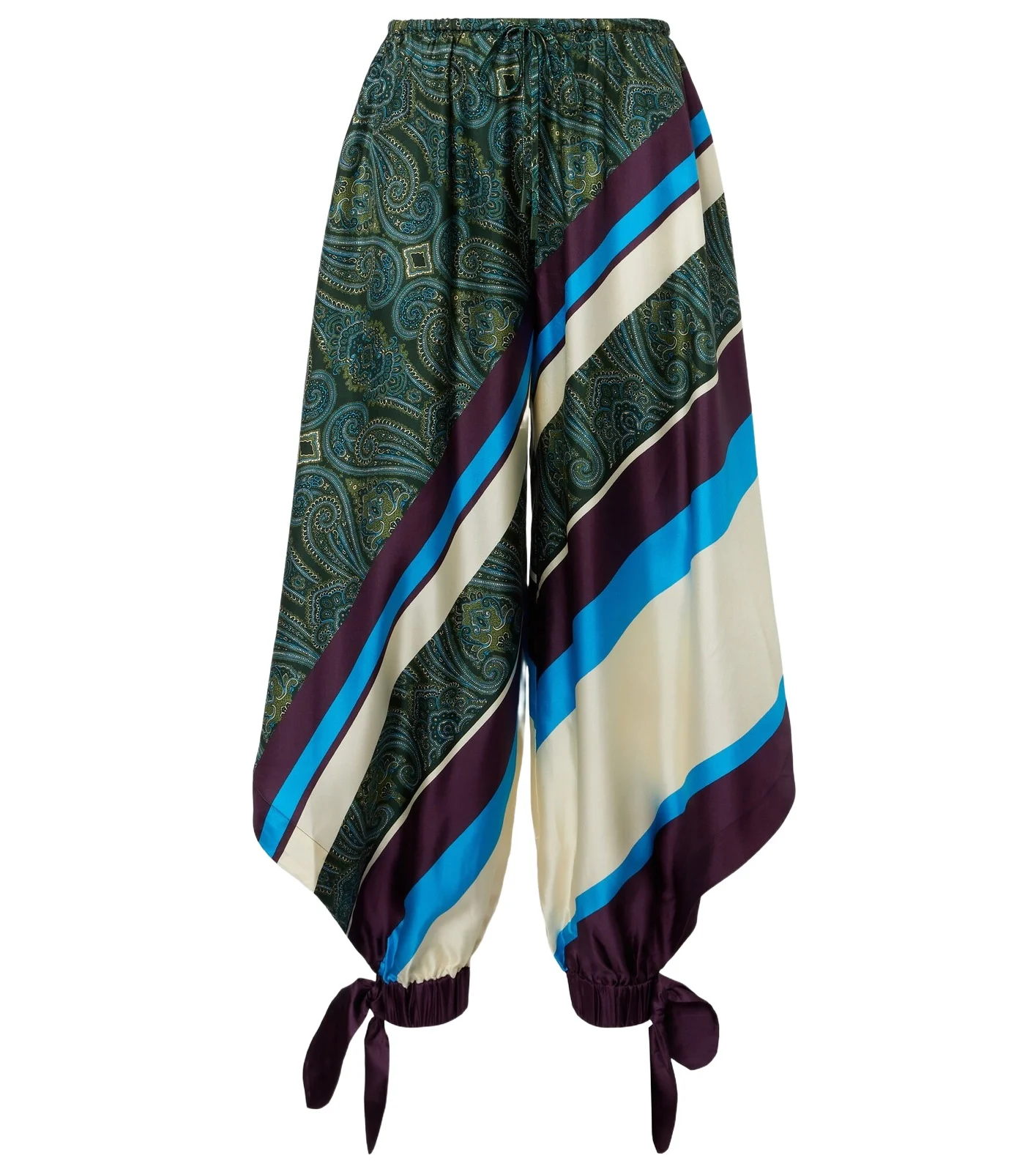 Joni printed silk twill balloon pants