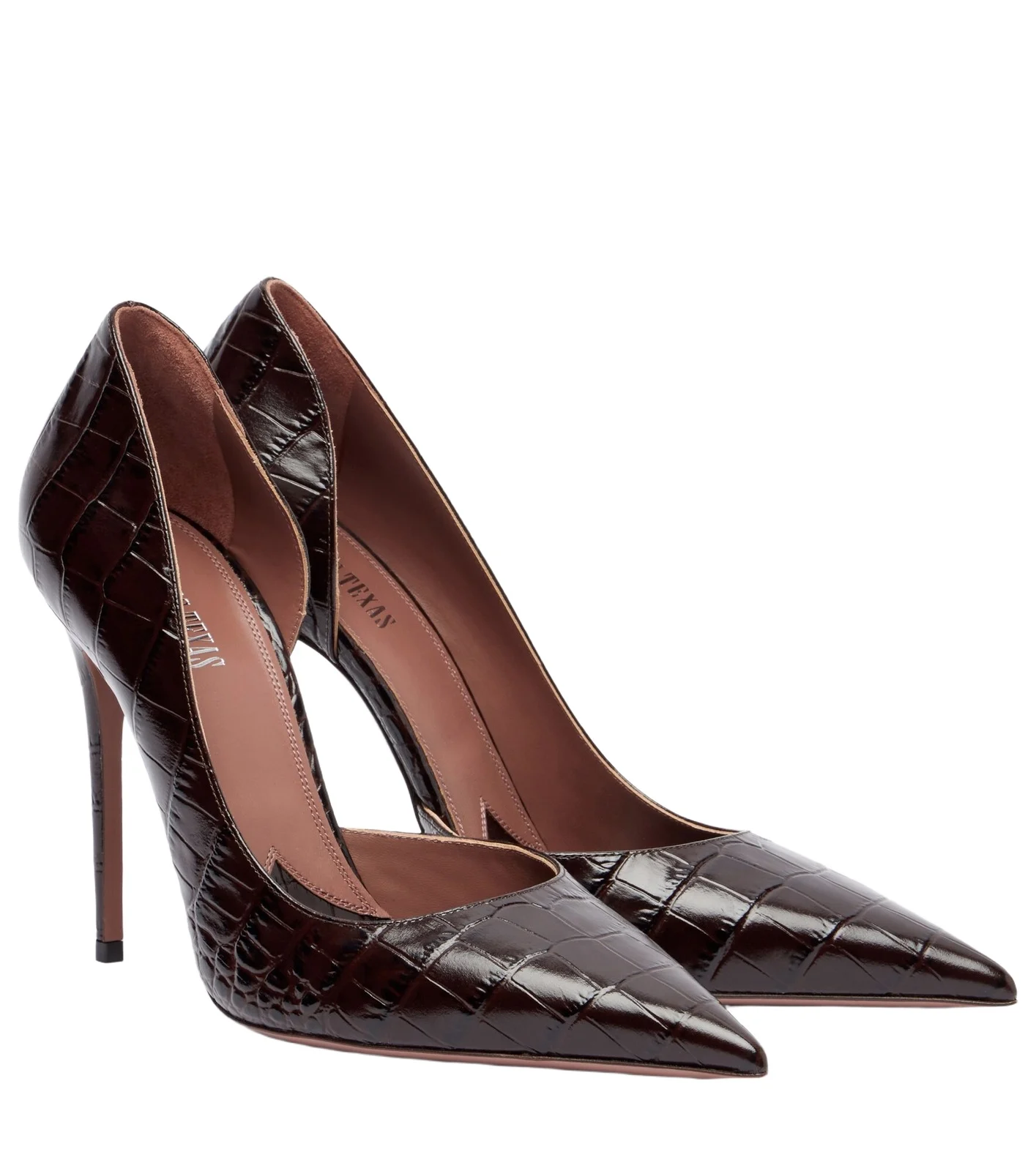 Vera croc-effect leather pumps Vera croc-effect leather pumps