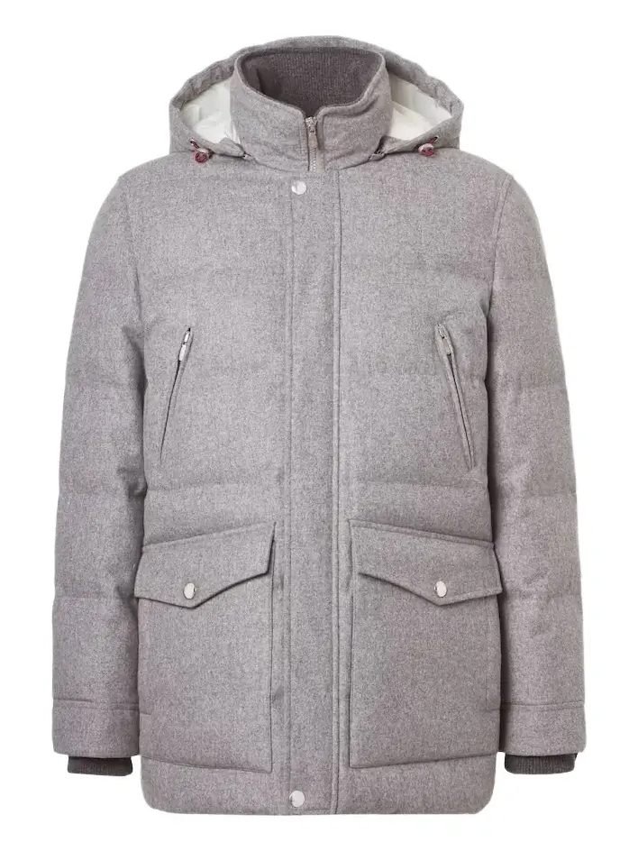 Wool flannel down jacket