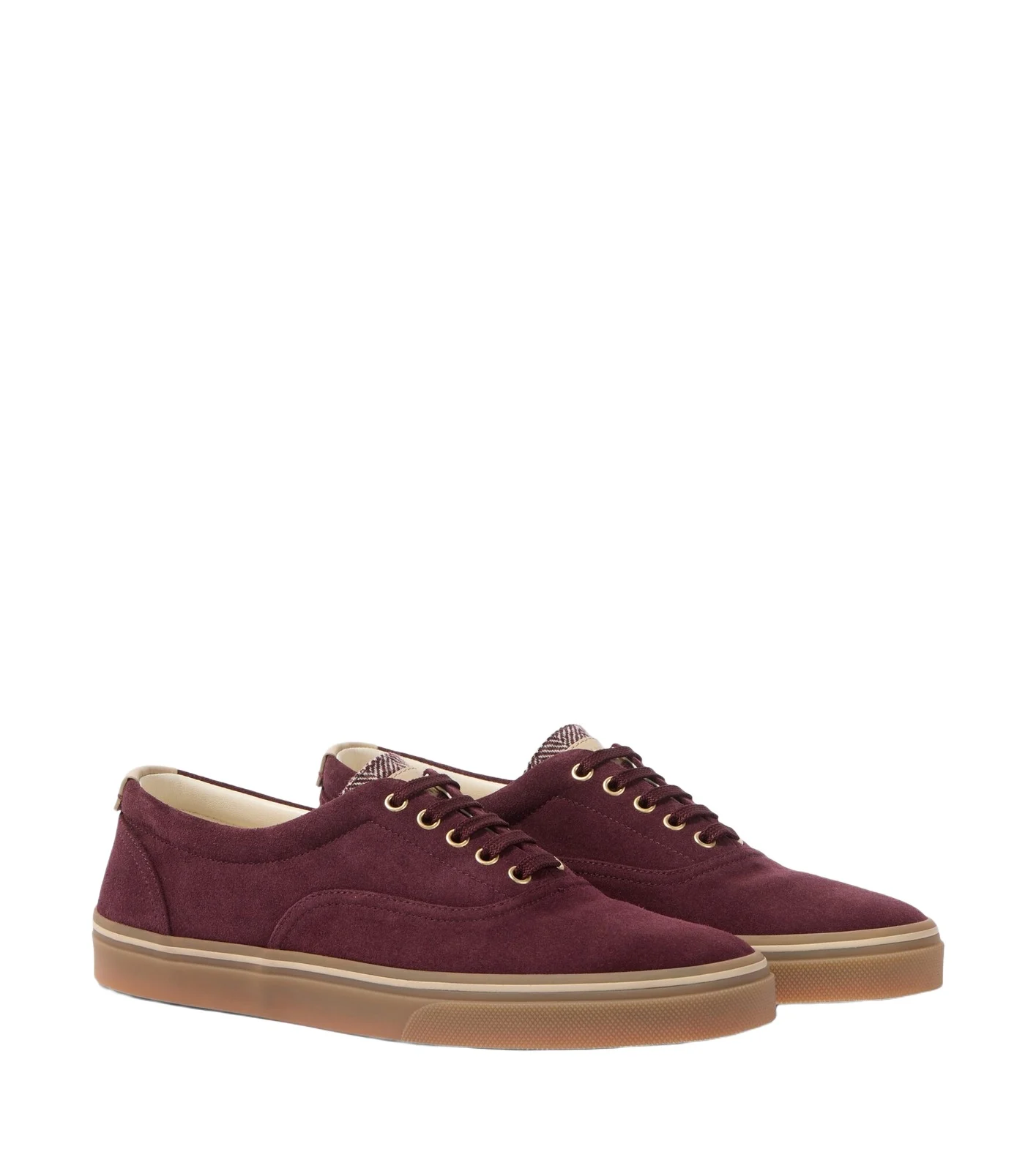 Brunello Cucinelli Leather-trimmed suede sneakers