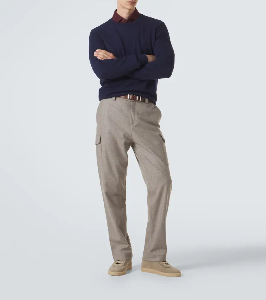 Brunello Cucinelli Leather-trimmed suede sneakers | Thumbnail 7 Brunello Cucinelli Leather-trimmed suede sneakers | Thumbnail 7