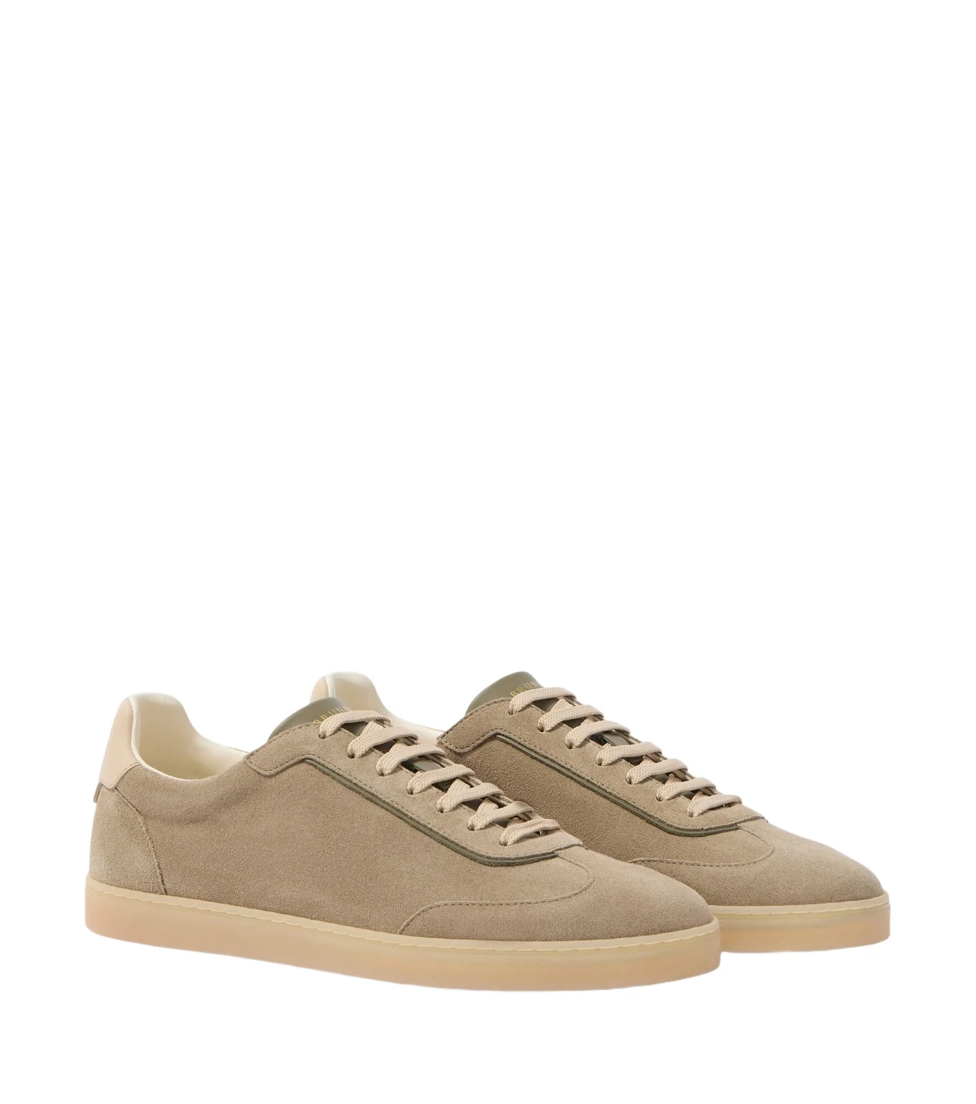 Leather-trimmed suede sneakers